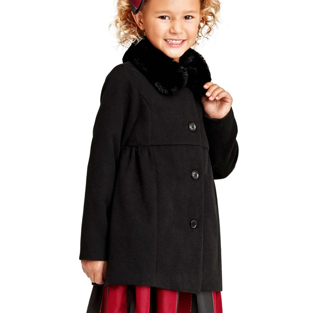 The Children's Place Girls Black Pea Coat 18 months 24 months Winter